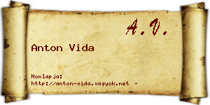 Anton Vida névjegykártya